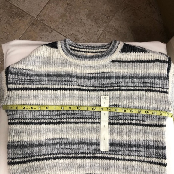 Ana Wool blend Rn#114186 Gray white Straps Crew Neck Pull Over Knit Sweater S - Picture 6 of 12